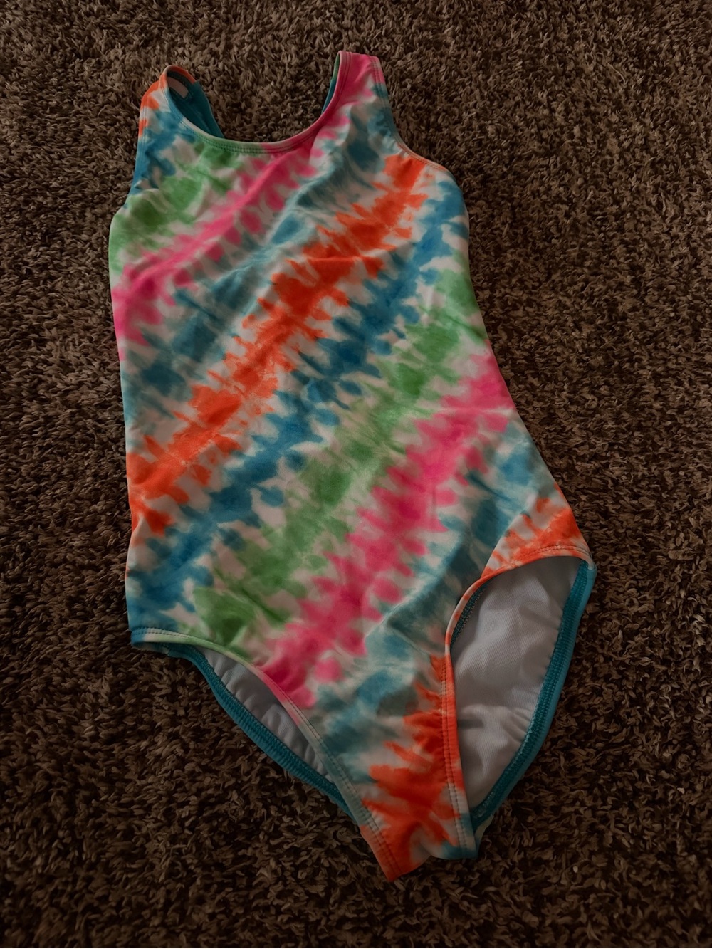 Lands End Bright Tie-Dye One-Piece Swimsuit